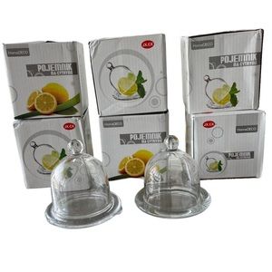 Mini Glass Stands With Glass Domes (6), New In Box